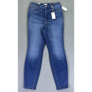 Good American Jeans Womens 15 Blue Skinny High Rise Tummy Tech Waist Nipping New